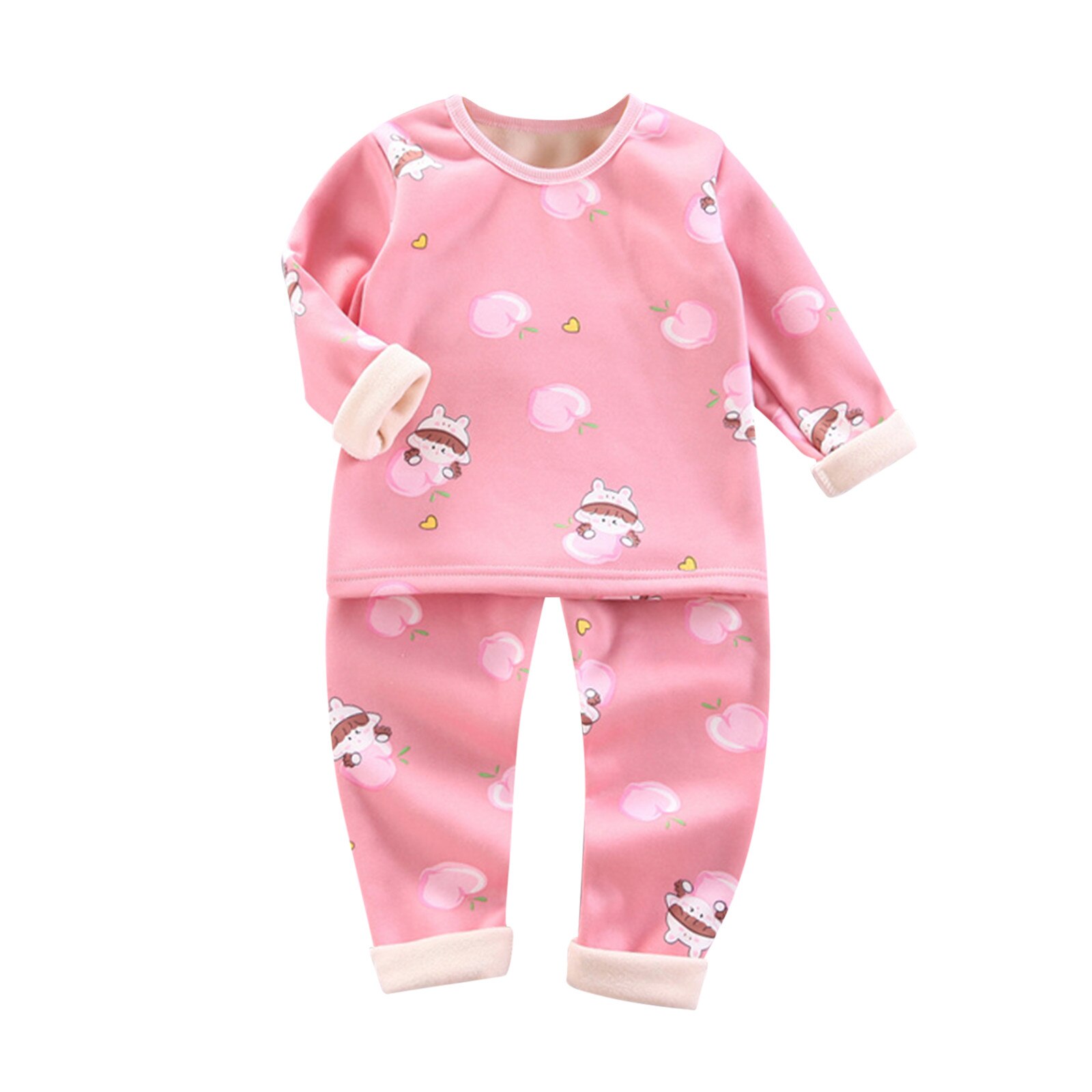 Girl 12 Birthday 2PCS Baby Toddler Kids Girls Clothes Set Warm Cartoon Long-sleeved T-Shirt Tops Soft Pajamas Sleepw